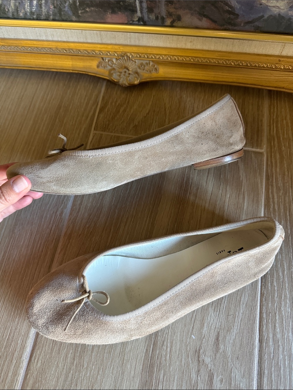 Repetto Cendrillon suede ballet flats beige taupe - Picture 4 of 10